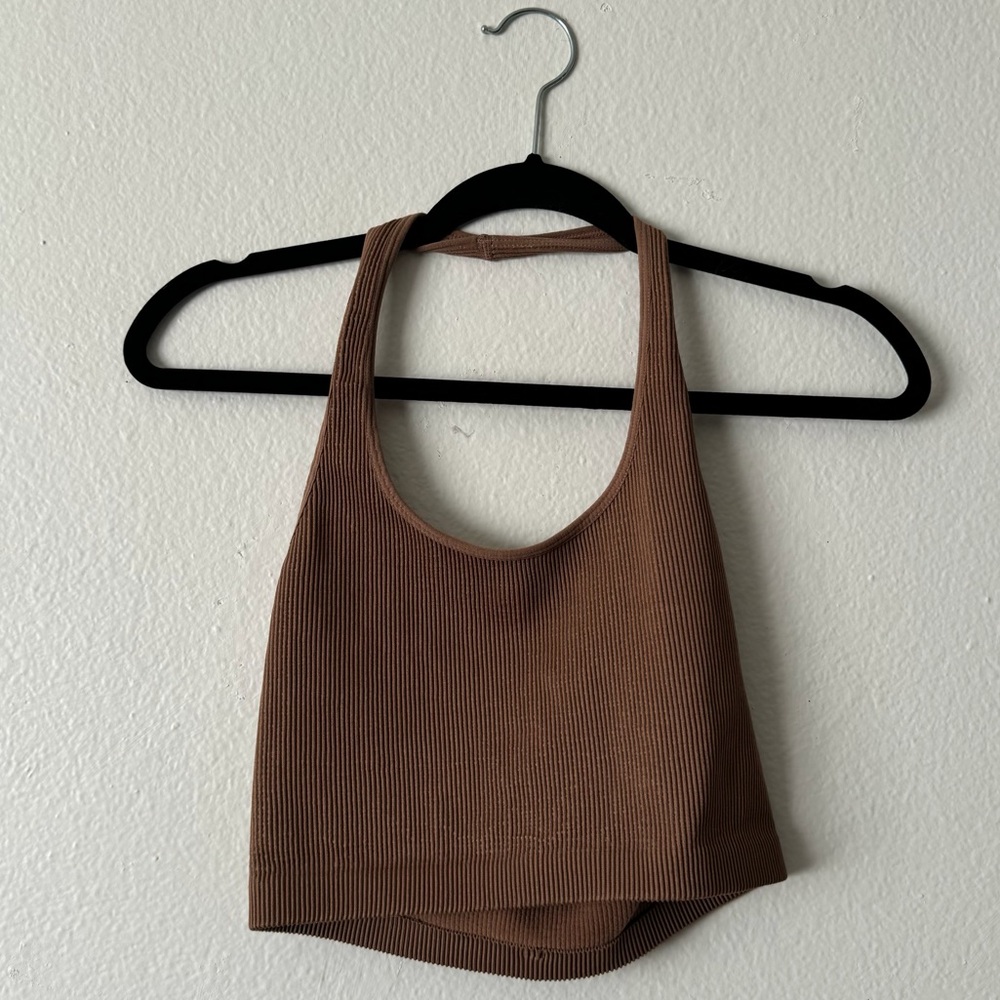 Cotton On Brown Halter Crop Top